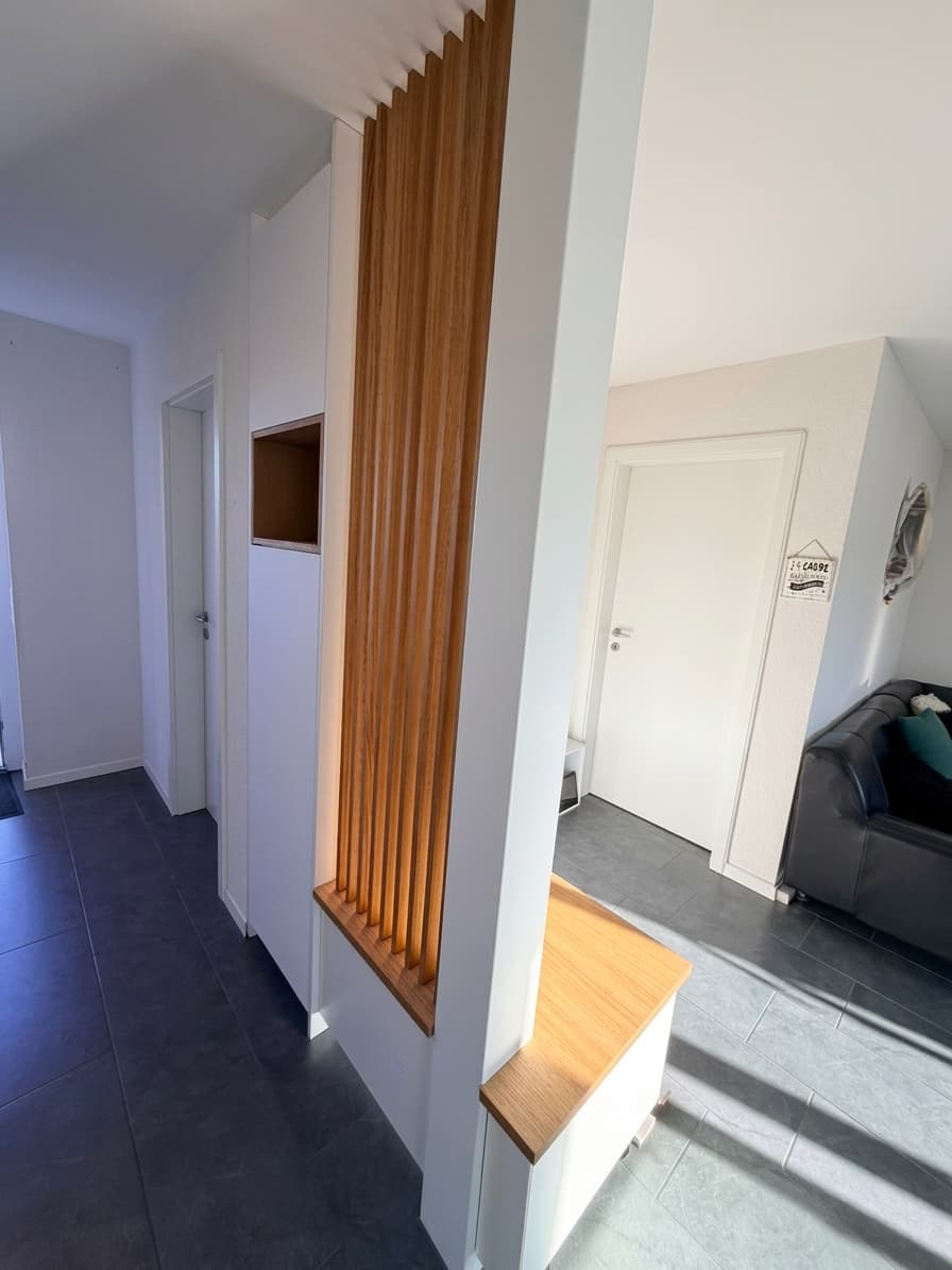 Banquette et Claustra en Chêne