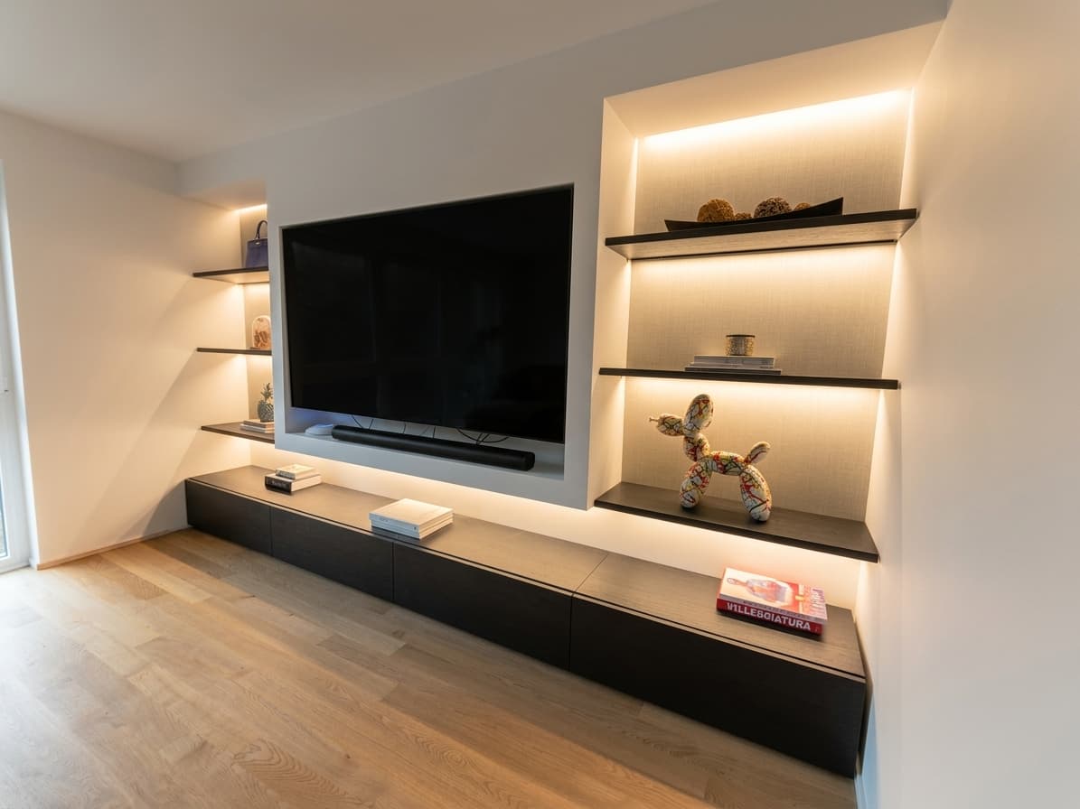 Paroi murale TV avec éclairage intégré